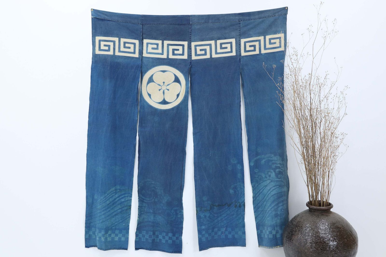 Early 20th Century Indigo Dyed Japanese Noren Curtain photo furniture