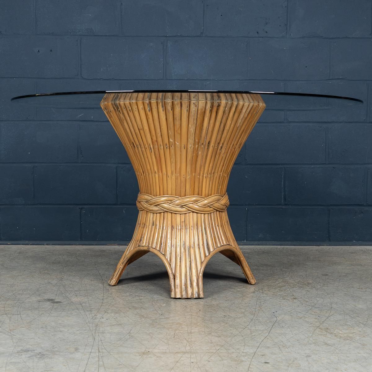 Stylish 20th Century "Sheaf Of Wheat" Dining Table By Mcguire C.1970 photo Furniture