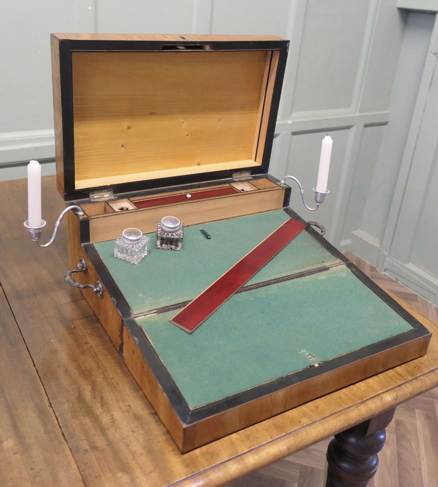 18th Century Satinwood Traveling Writing Slope Or Lap Desk photo furniture