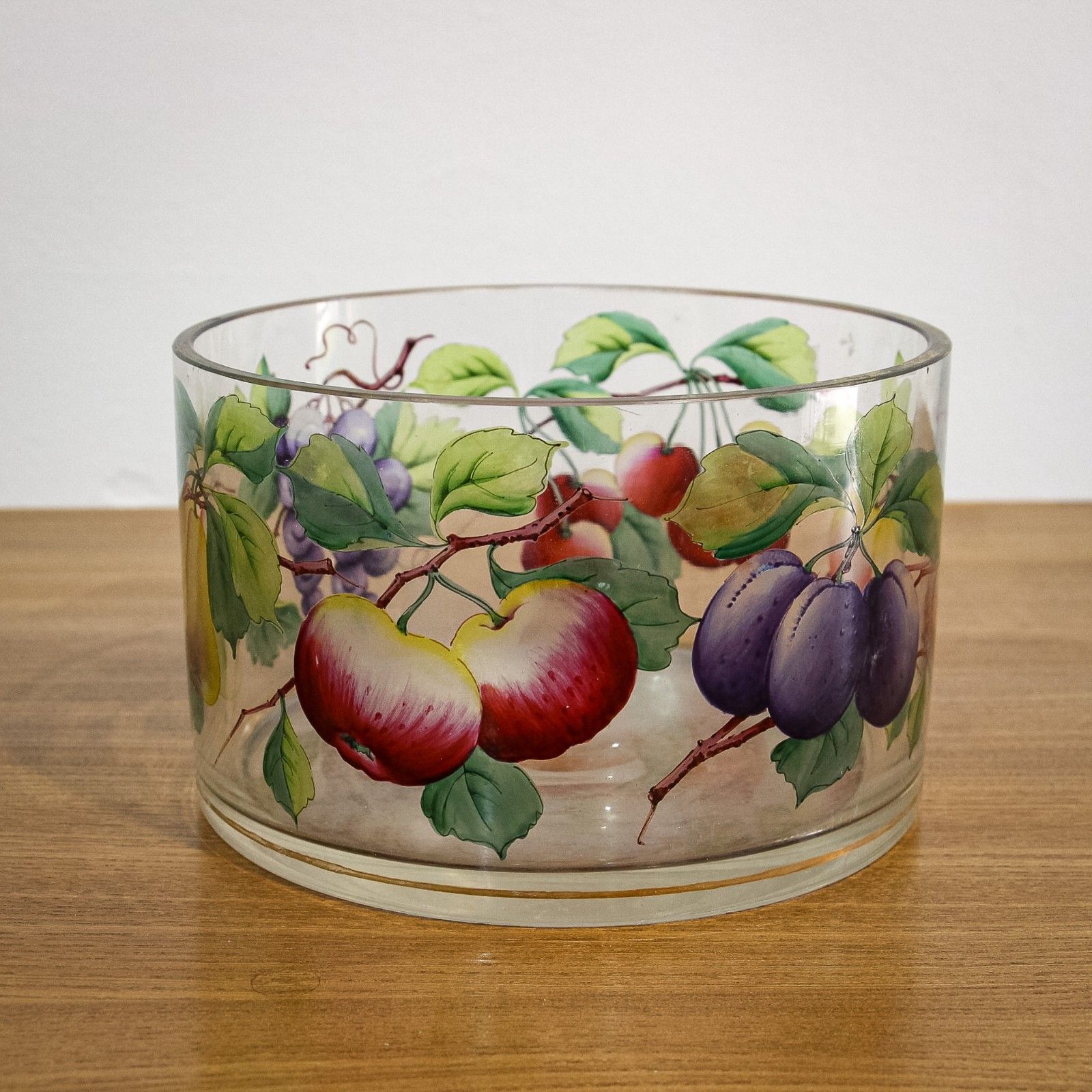 Webb Corbett Glass Bowl With Painted Fruit photo buy