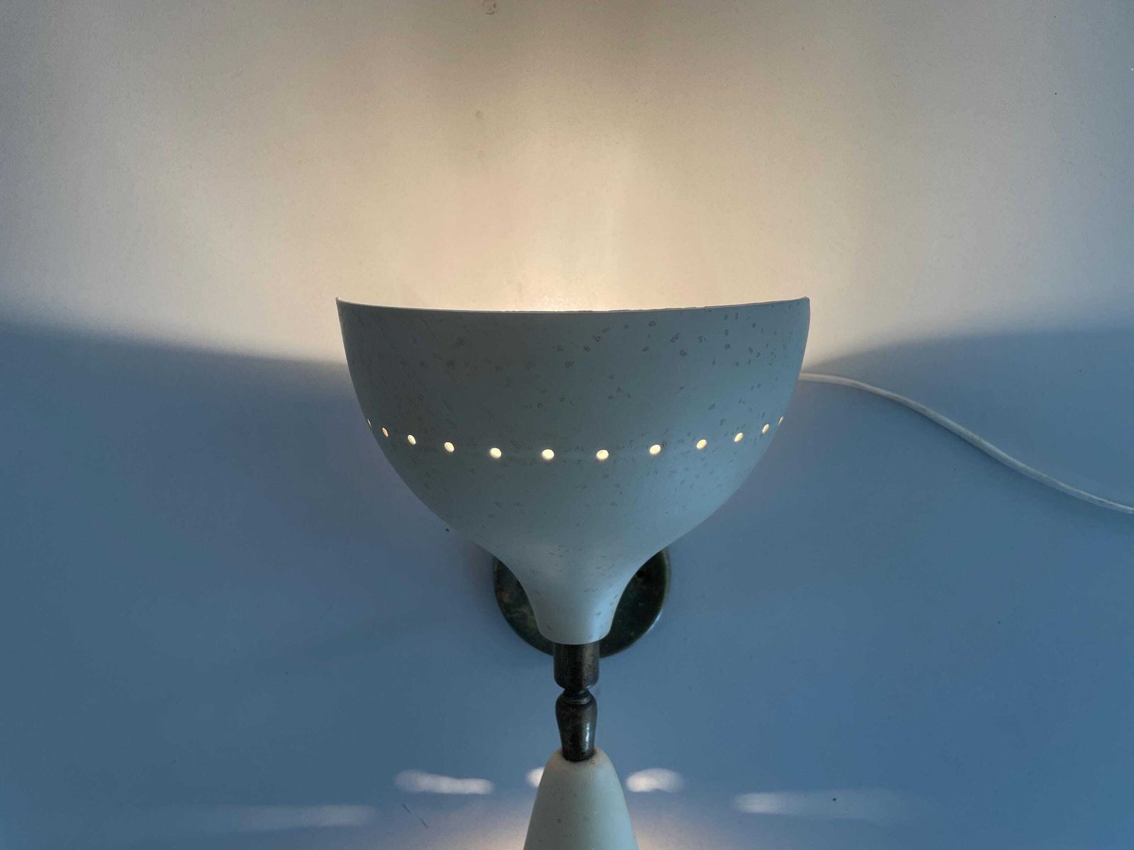 Exclusive Italian 2 Head Brass Wall Lamp By Lumen, 1950s, Italy photo furniture