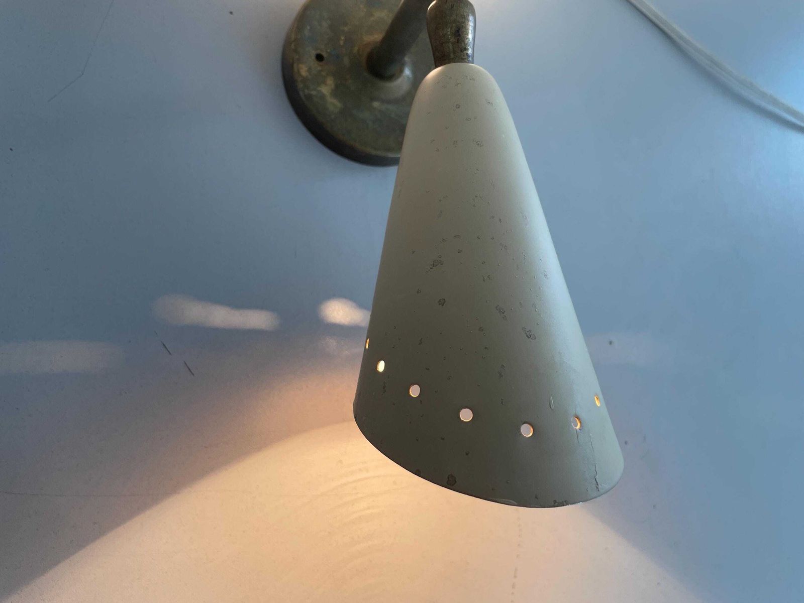 Exclusive Italian 2 Head Brass Wall Lamp By Lumen, 1950s, Italy photo for sale