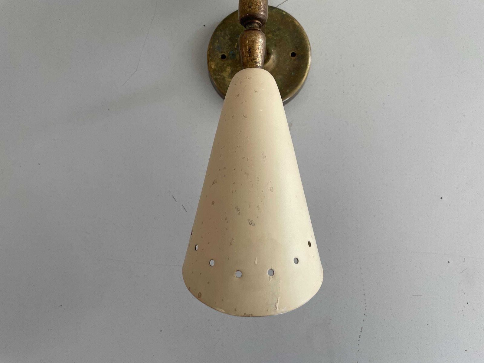 Exclusive Italian 2 Head Brass Wall Lamp By Lumen, 1950s, Italy photo vinterior