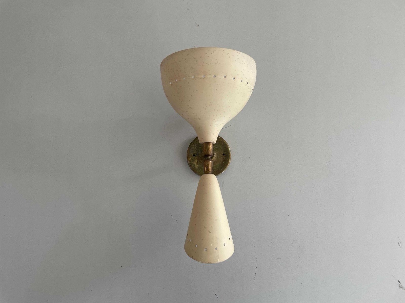 Exclusive Italian 2 Head Brass Wall Lamp By Lumen, 1950s, Italy photo buy
