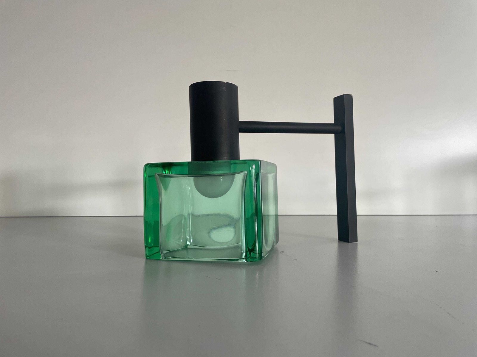 Exclusive Green Glass And Metal Pair Of Wall Lamps By Seguso, 1950s, Italy photo vintage