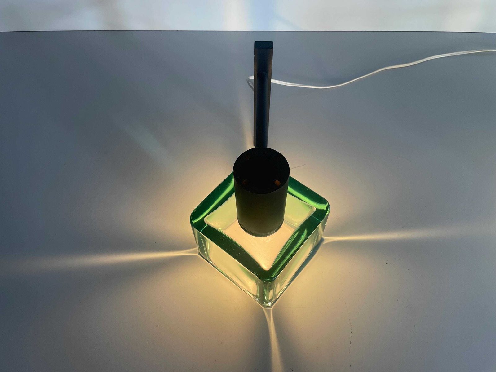 Exclusive Green Glass And Metal Wall Lamp By Seguso, 1950s, Italy photo for sale