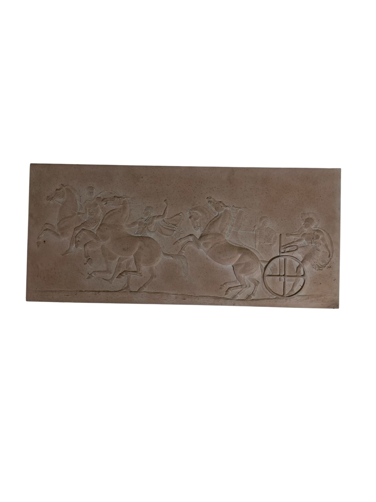Roman Greek Plaster Frieze Chariot Driver And Horses Competing An Aphobates Contest Athens photo 180.0