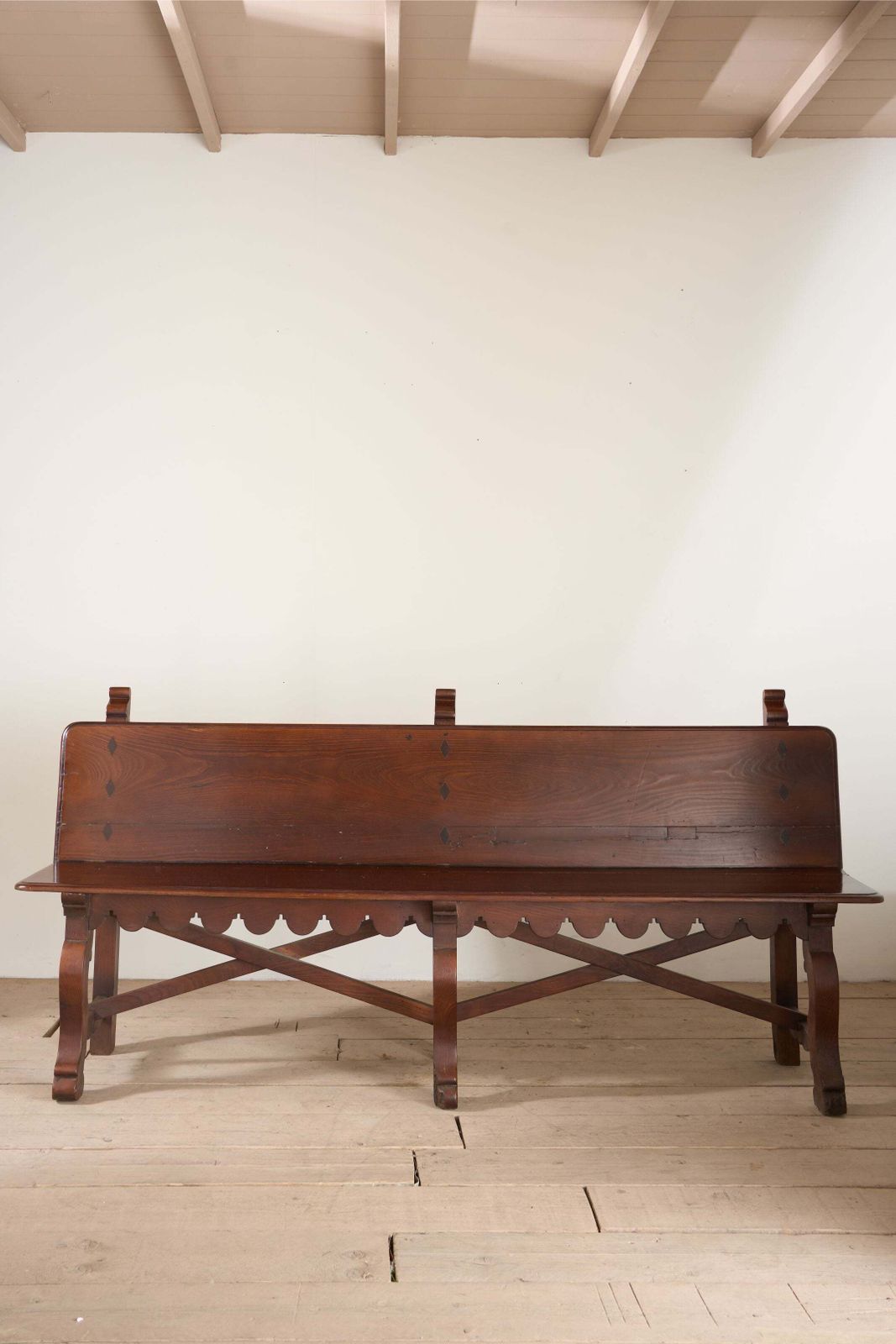 Furniture 19th Century Spanish Baroque Hall Bench photo