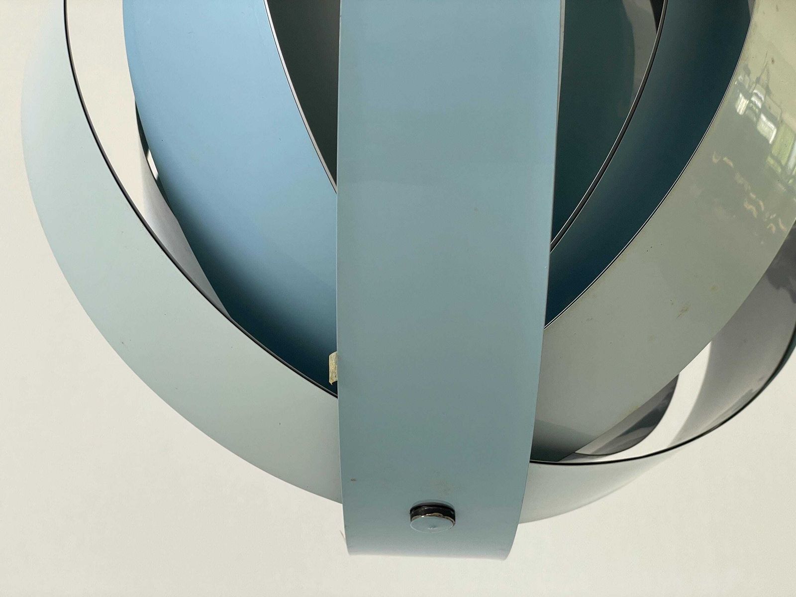 3 Tone Blue Metal Pendant Lamp By Lamell Star Leuchten, 1960s, Germany photo for sale