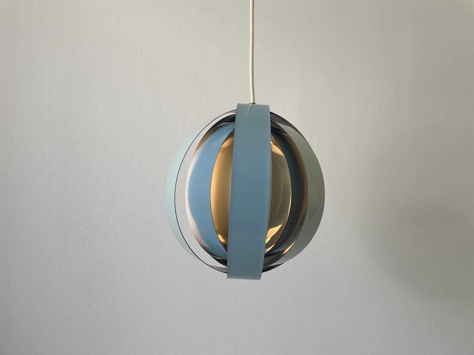 photo for sale 3 Tone Blue Metal Pendant Lamp By Lamell Star Leuchten, 1960s, Germany