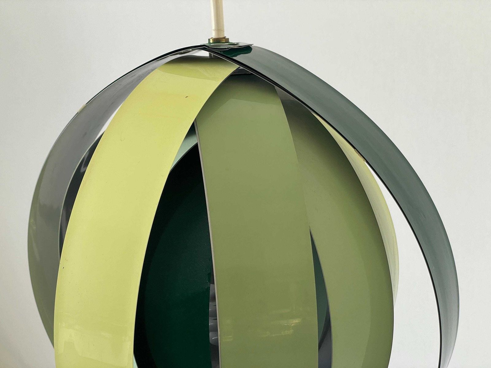 3 Tone Green Metal Pendant Lamp By Lamell Star Leuchten, 1960s, Germany photo 1794.0