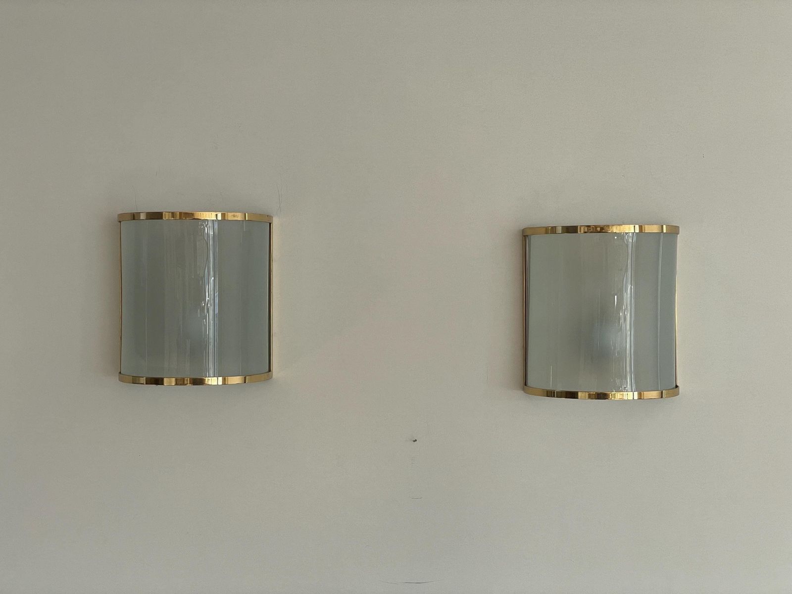 Brass And Glass Exclusive Pair Of Sconces By San Juan Despi Barcelona By S.A. Metalarte, 1960s, Spain