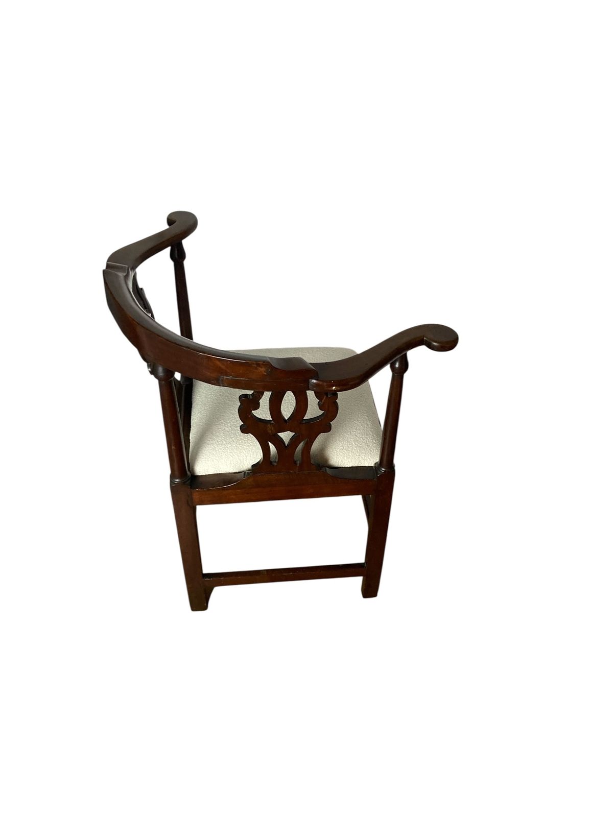 George III Mahogany Smoker's Bow Corner Chair photo Furniture