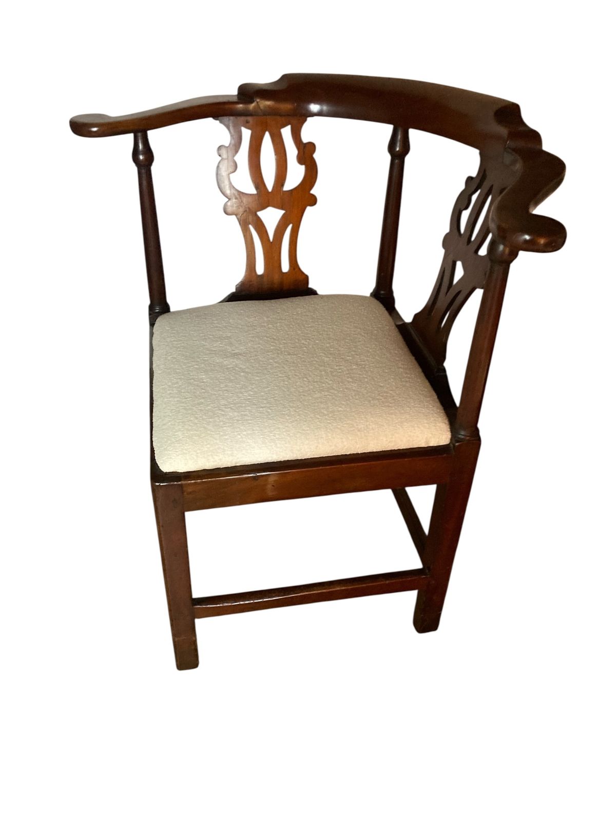 George III Mahogany Smoker's Bow Corner Chair photo vinterior