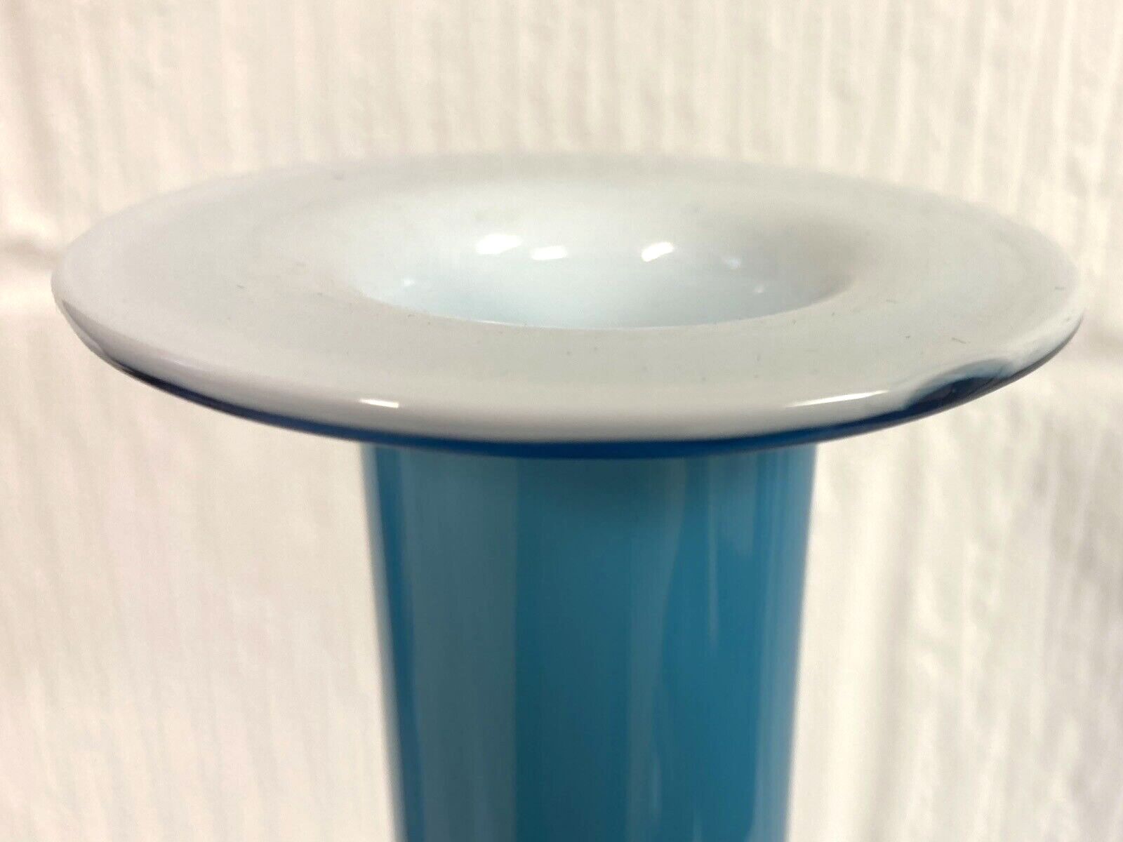 1960s Blue White Labelled Holmegaard Candlestick Carnaby Vase Christer Holmgren photo vinterior