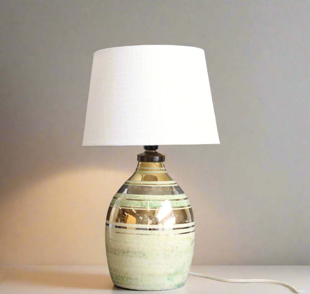 Vintage French Glazed Ceramic Table Lamp By Georges Pelletier For La Roue (Circa 1970s)