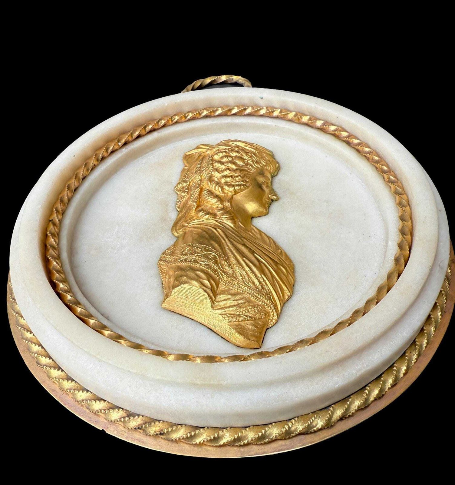 A Pair Of Late Louis XVI Ormolu Mounted And White Marble Portrait Medallions Franz I And Maria Theresa Of Austria photo for sale