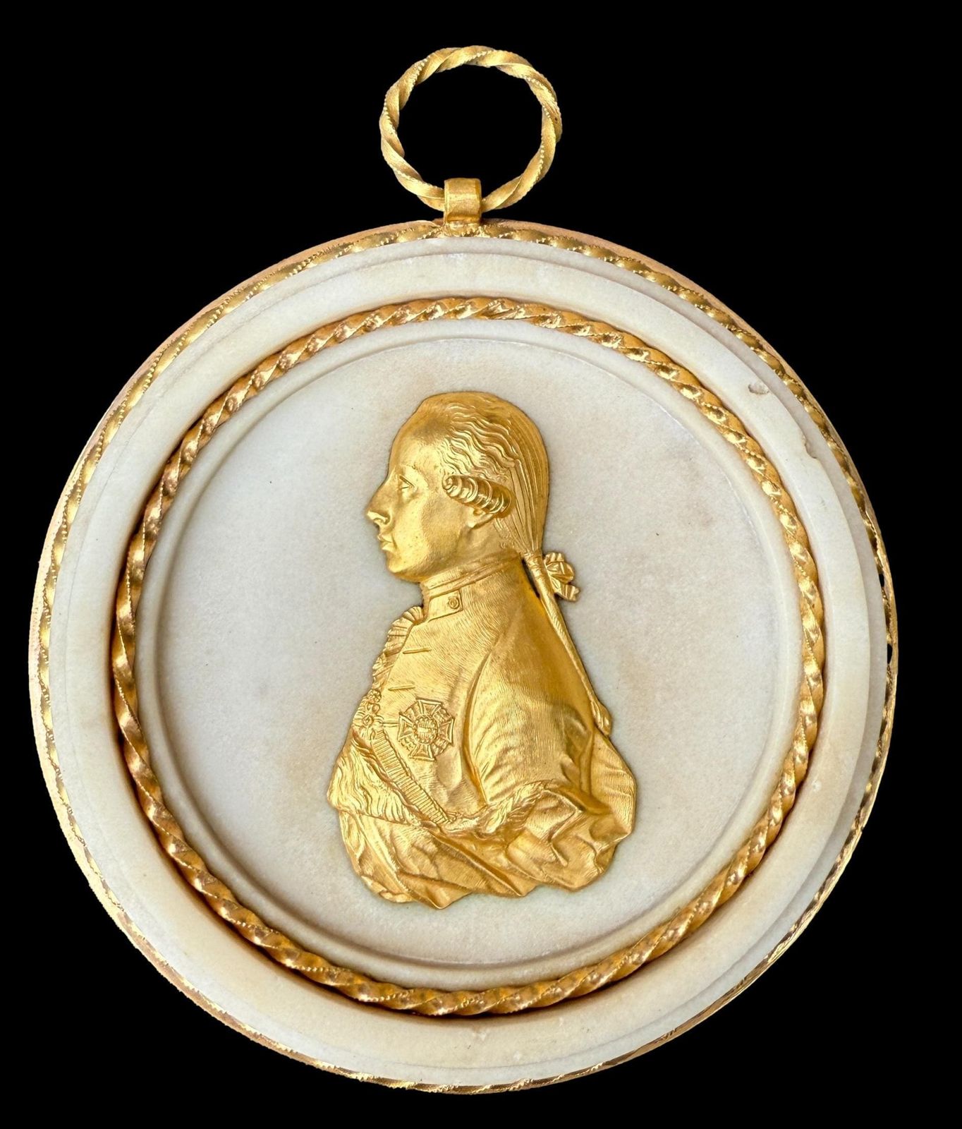 A Pair Of Late Louis XVI Ormolu Mounted And White Marble Portrait Medallions Franz I And Maria Theresa Of Austria photo buy