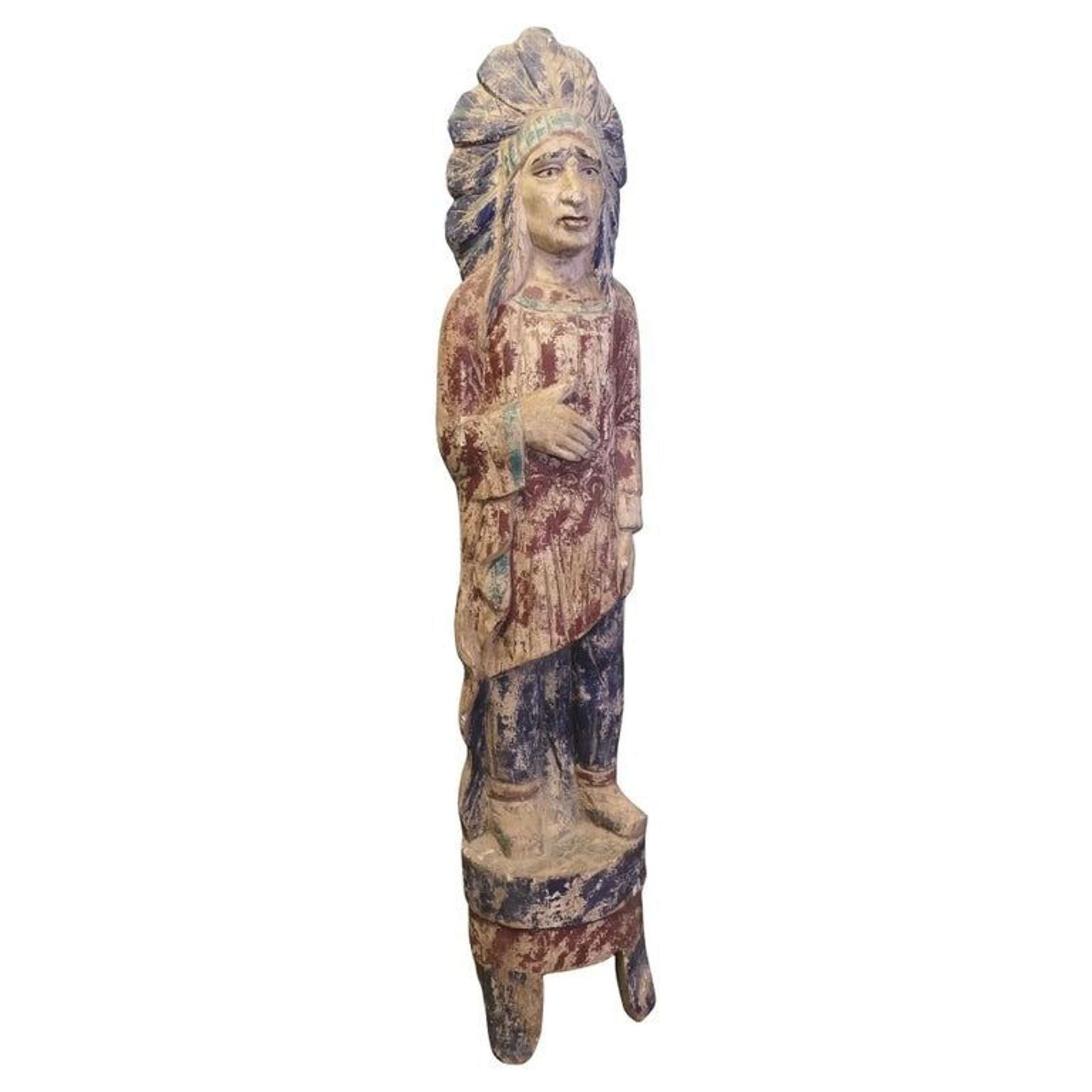 Carved Cigar Store Native American Indian, Shop Trade Sign