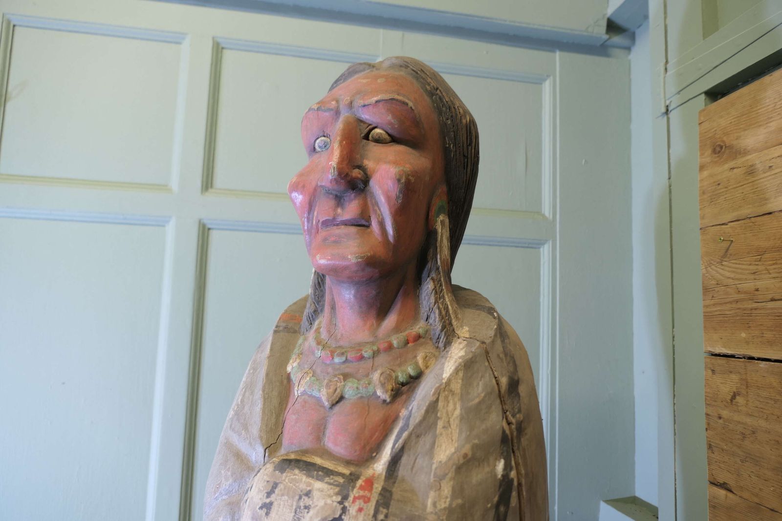 Large Carved Cigar Store Indian, Shop Trade Sign This Is A Very Rare Find, He Is A Full S photo buy