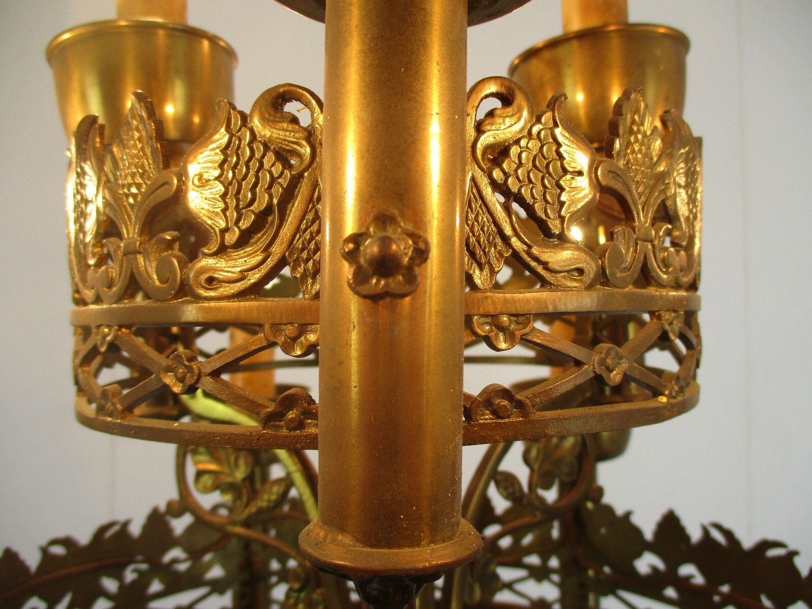 photo furniture Gothic Ornate Brass 9 Arms Lights Chandelier Revival  Empire Impressive Antique