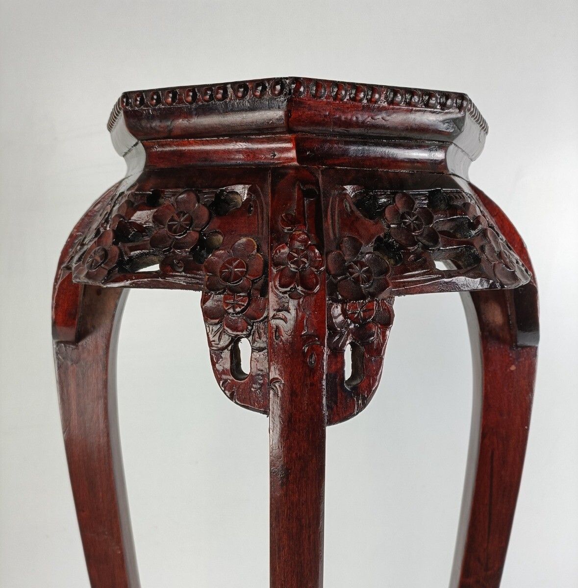 Large Gorgeous Rosewood Chinese Pedestal Plant Stand Bonsai Table Side Table Orn photo 405.0