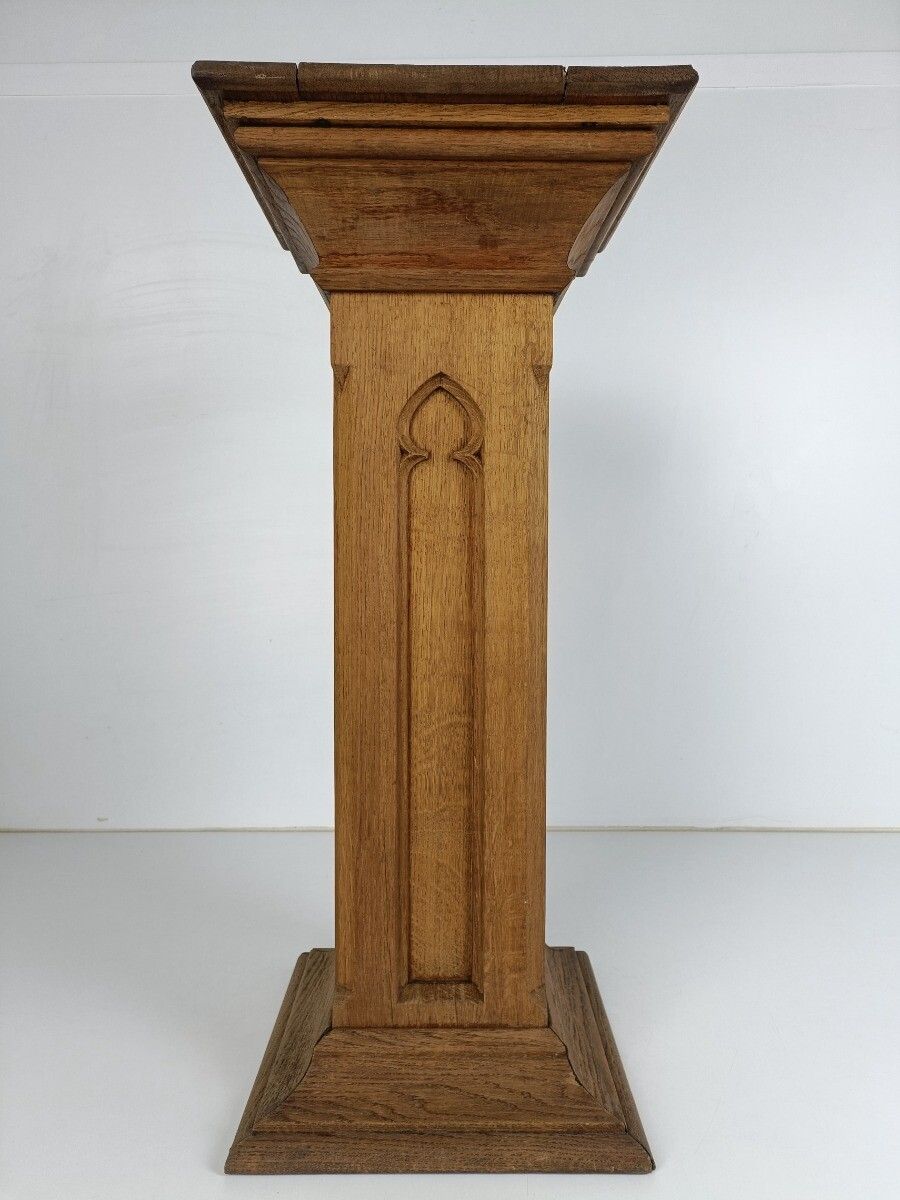 Gothic Antique Wooden Ornate Side Display Table Pedestal Plant Stand Church Chap photo Furniture