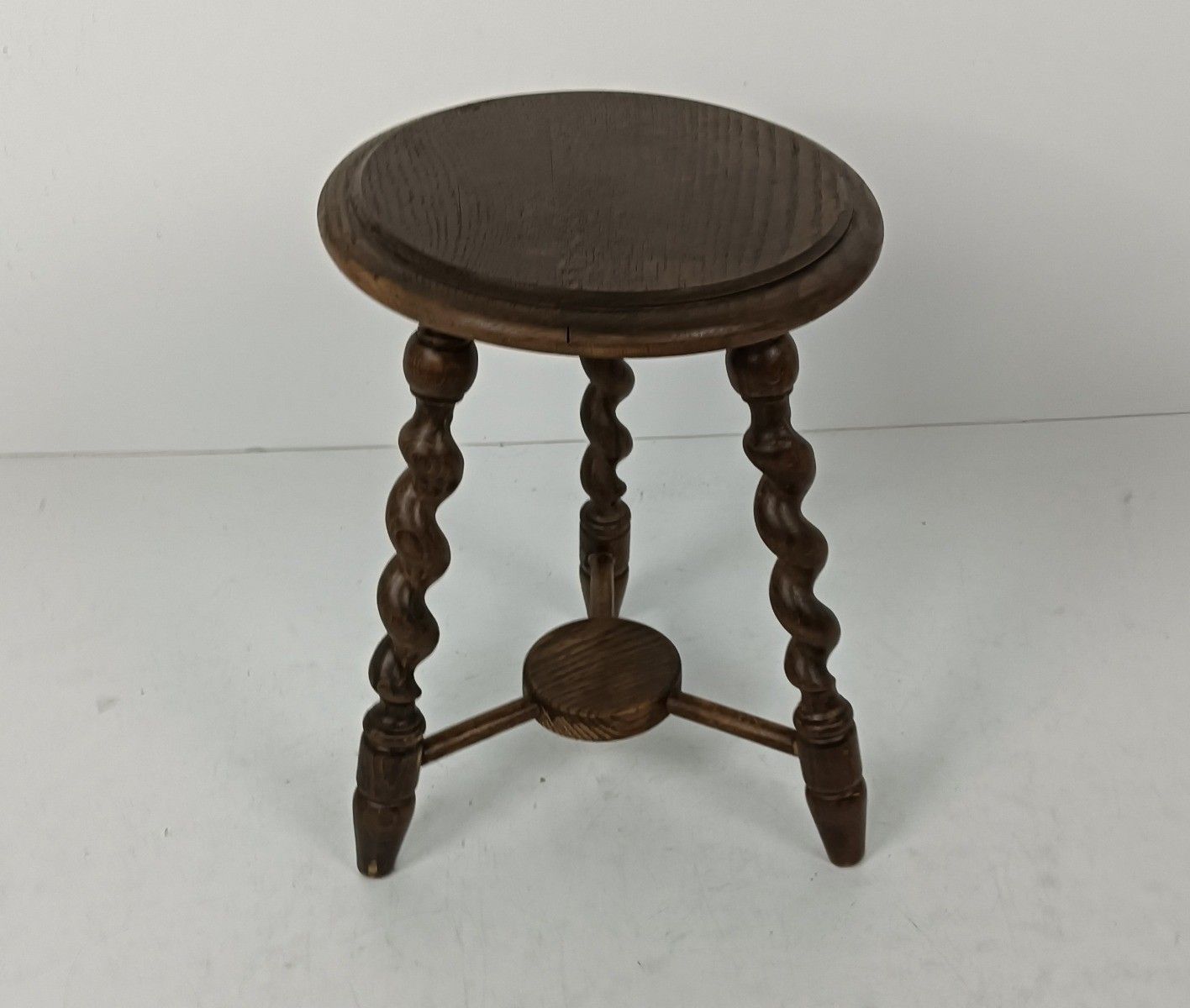 Barley Twist Wooden Side Wine Table Two Tier Pedestal Plant Bonsai Stand Vintage photo furniture
