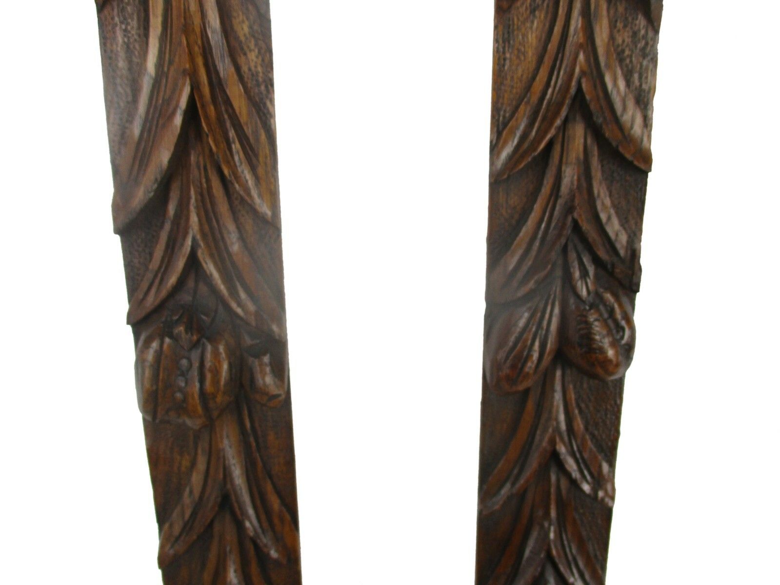 Antique Gothic Pair Antique Corbels Hand Carved Wood Pediments Architectural Wow photo Home Decor