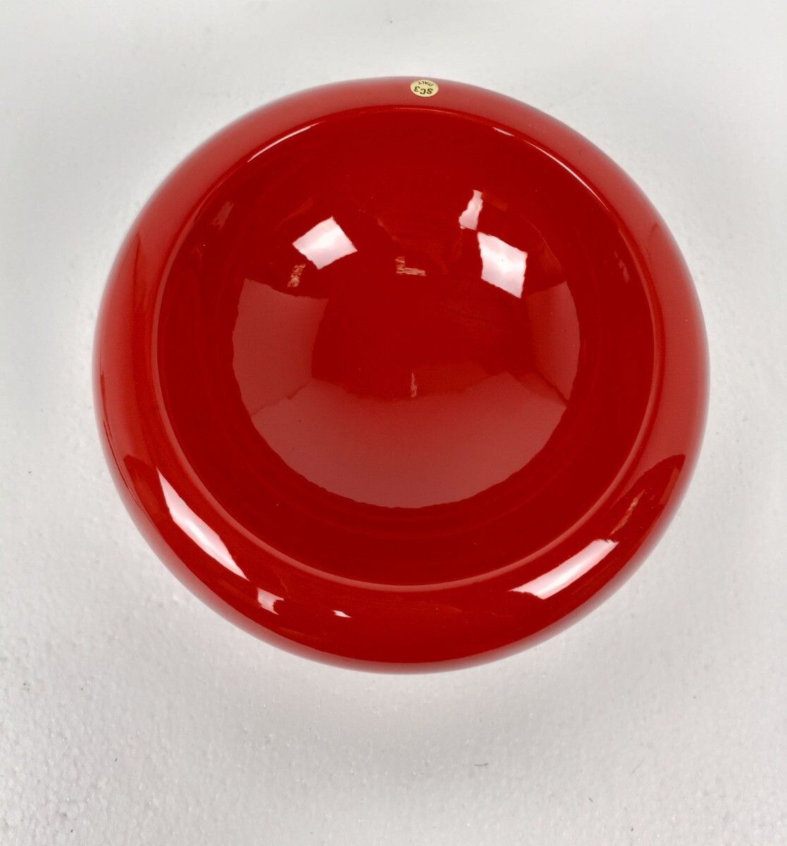 Pino Spagnolo For Sicart Italy, 1960/70's Space Age Dish Bowl Collector Red Ce photo 244.0