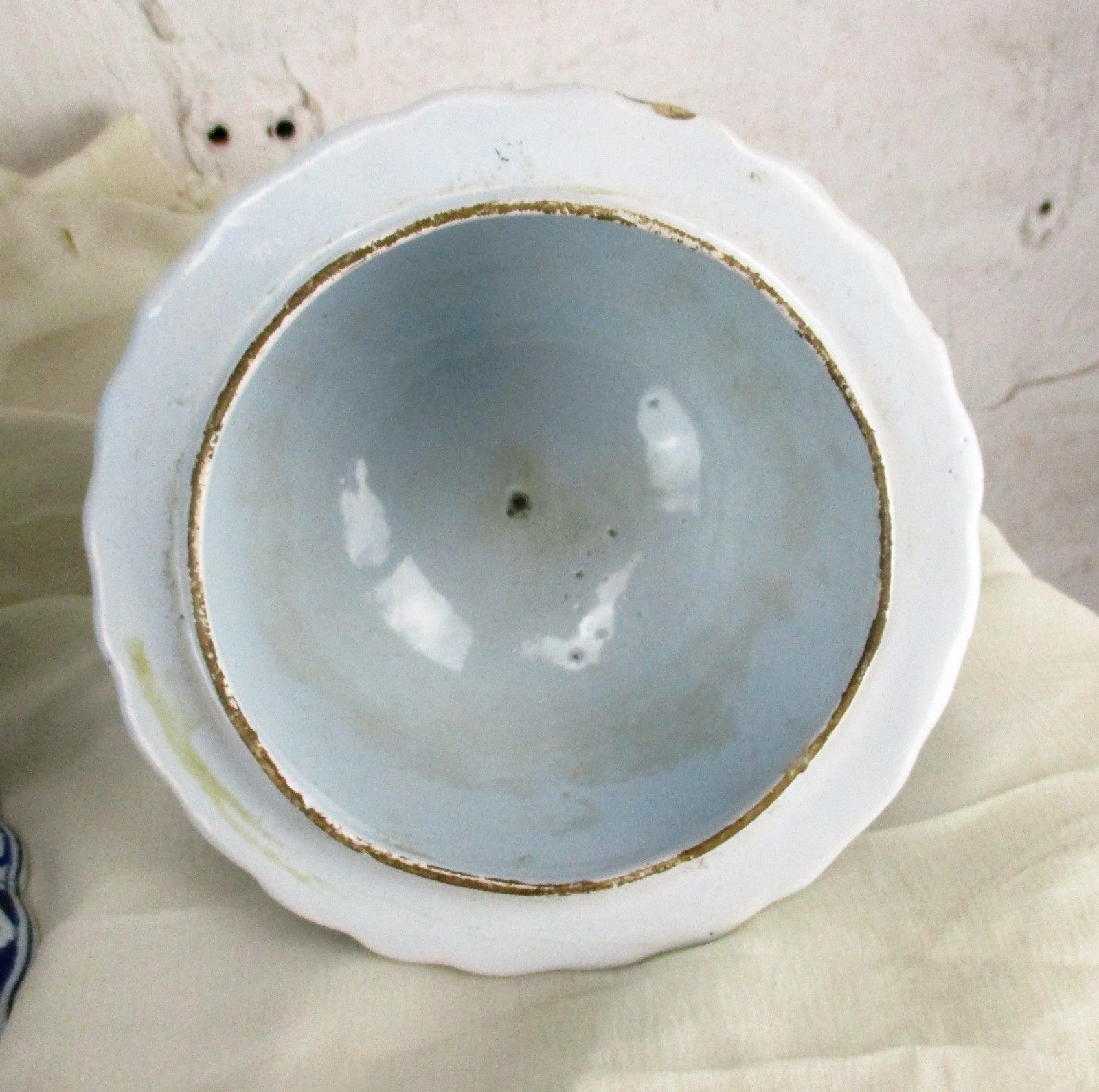 Antique 19th C Xl  Marked The Three Bells Delft Vase Urn Peacocks Htf 20.86" photo vintage