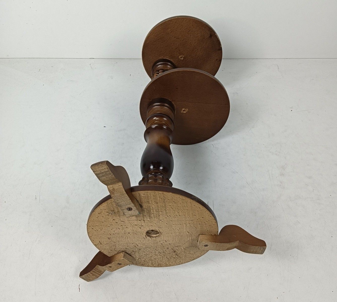 Hand Carved Ornate Wood Hand Carved Pedestal Smokers Table  Cigarette Holder Ba photo vintage