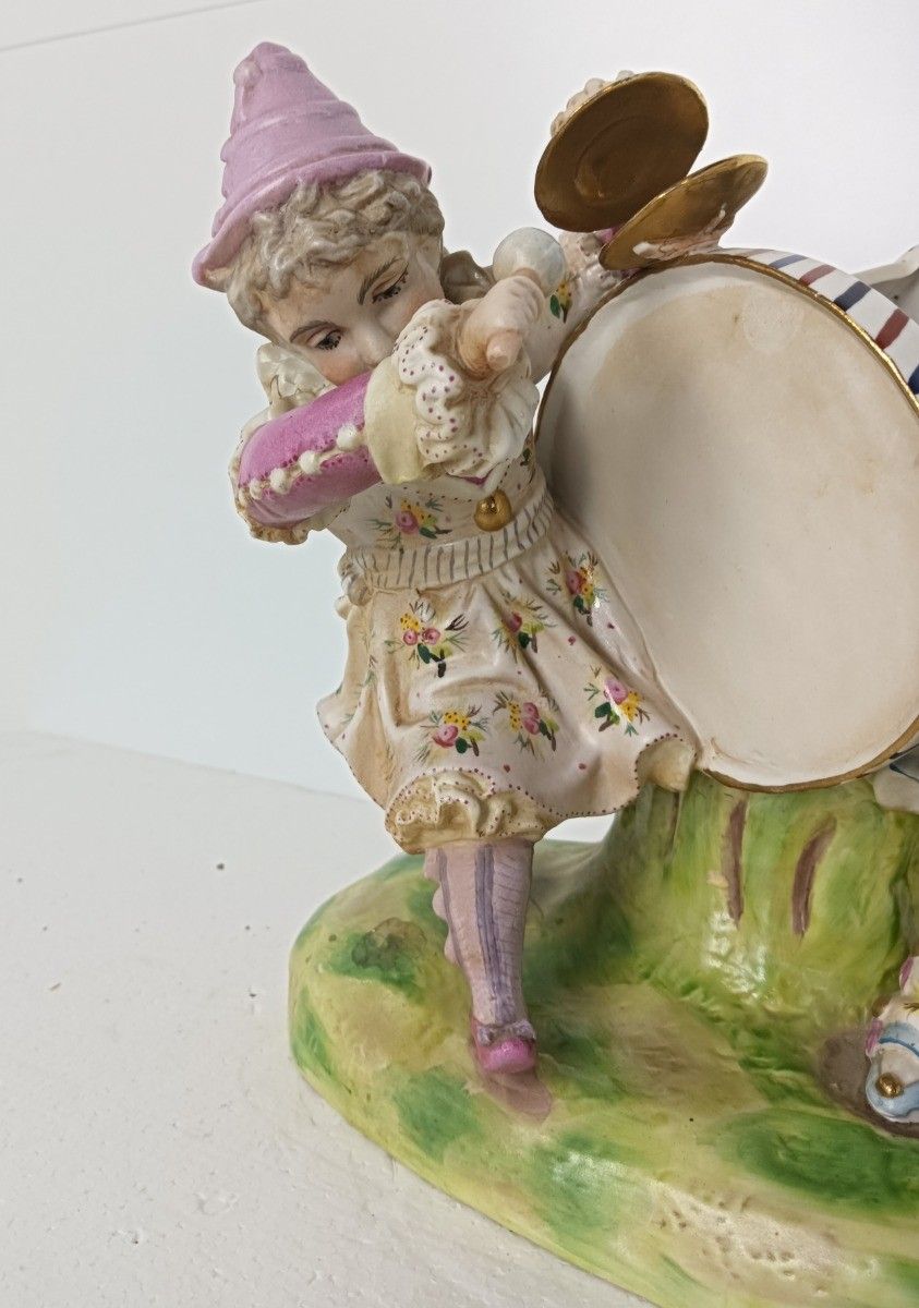 Sweet Figurine Indoor Planter  Musicians Porcelain Group Meissen Attributed Germ photo furniture