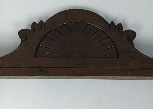 Beautiful  Antique Hand Carved Wood Wooden Pediment Over Door Architectural Recl photo vinterior
