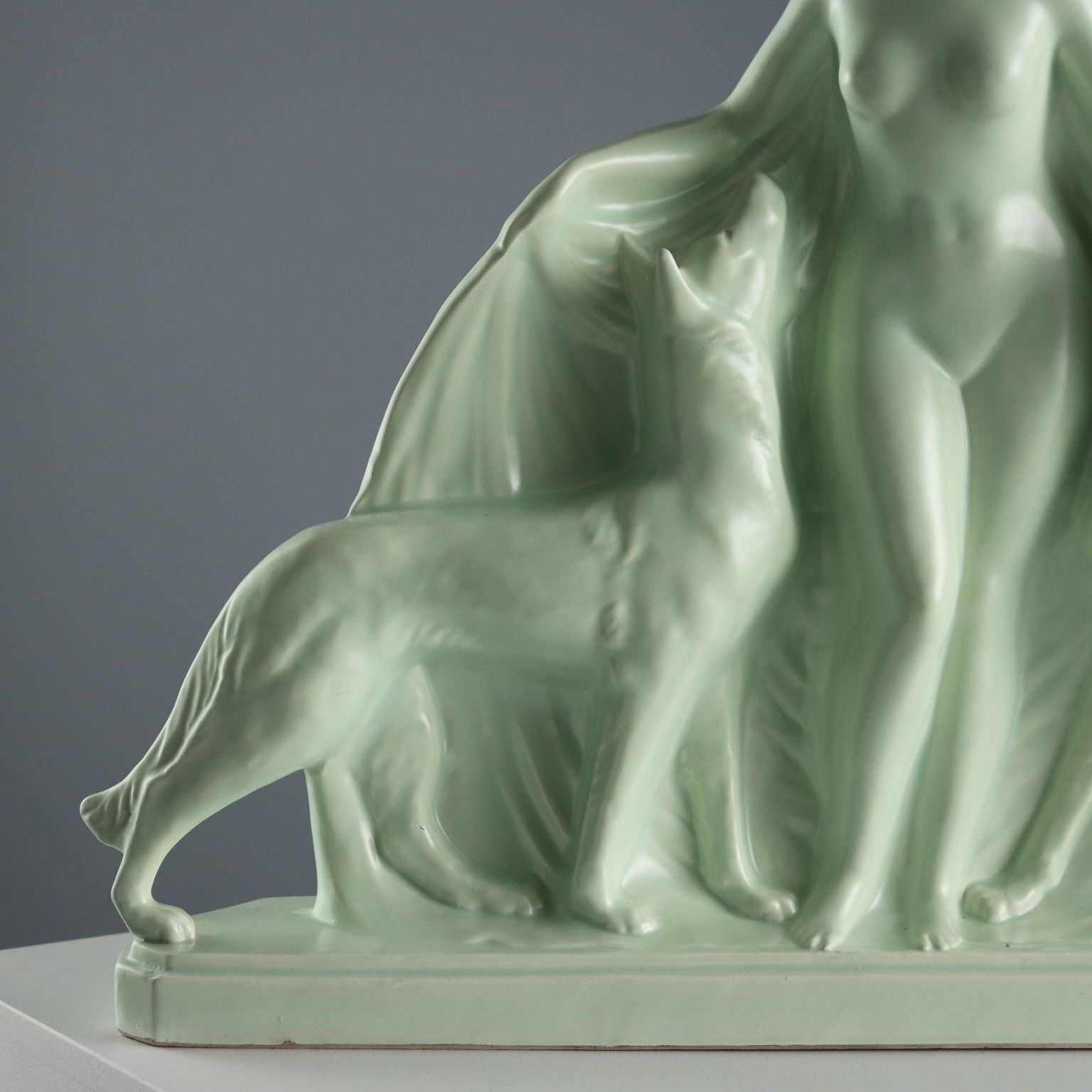 Woman With Dogs Antique Sculpture Louis Fontinelle France XX Century photo 520.0