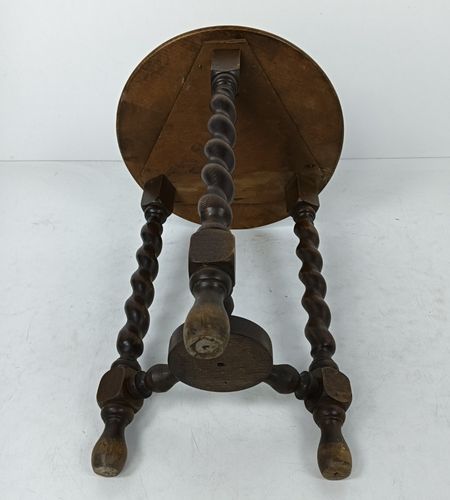 Barley Twist Wooden Side Wine Table Two Tier Pedestal Plant Bonsai Stand Farmhou photo vinterior