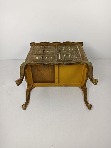 729.0 Florentine Wood Nightstand End Table Hall Cabinet Green Gold Gilded Italian Stun photo