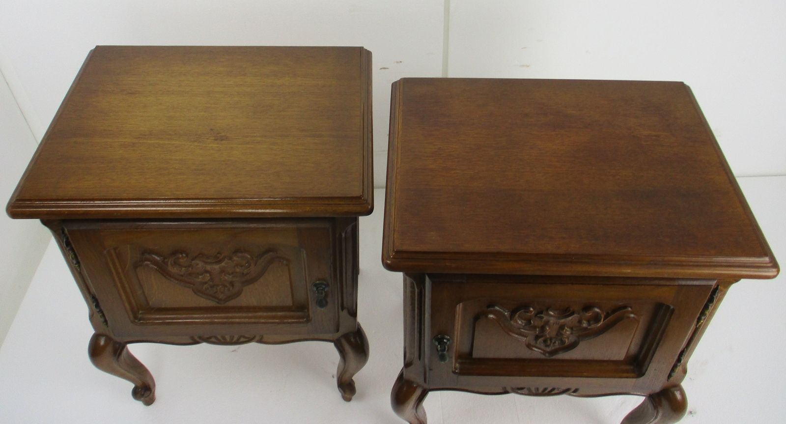 Pair Couple Vintage Nightstands End Tables Dresser 50s Vanity Cabinets Louis XVI photo furniture
