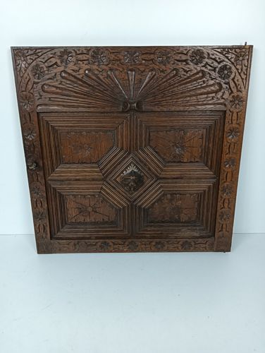 Antique 19th Century Door Panel Lion Head Ornate Carved Wood Architectural Recla photo for sale