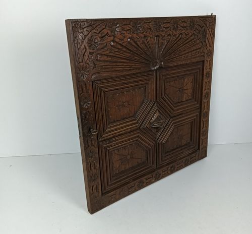 Antique 19th Century Door Panel Lion Head Ornate Carved Wood Architectural Recla photo Home Fixtures