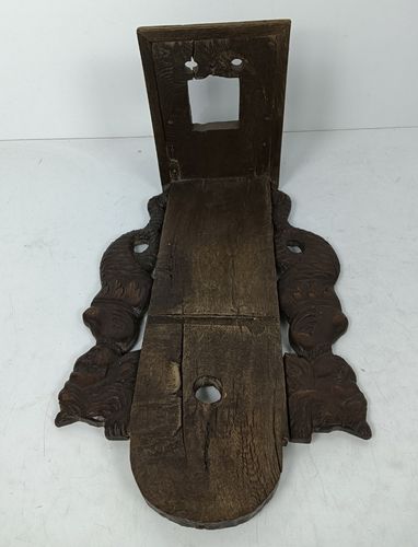 Antique 18th Century Wall Hanging Console Hand Carved Wood Mermaids Very Special photo 466.0