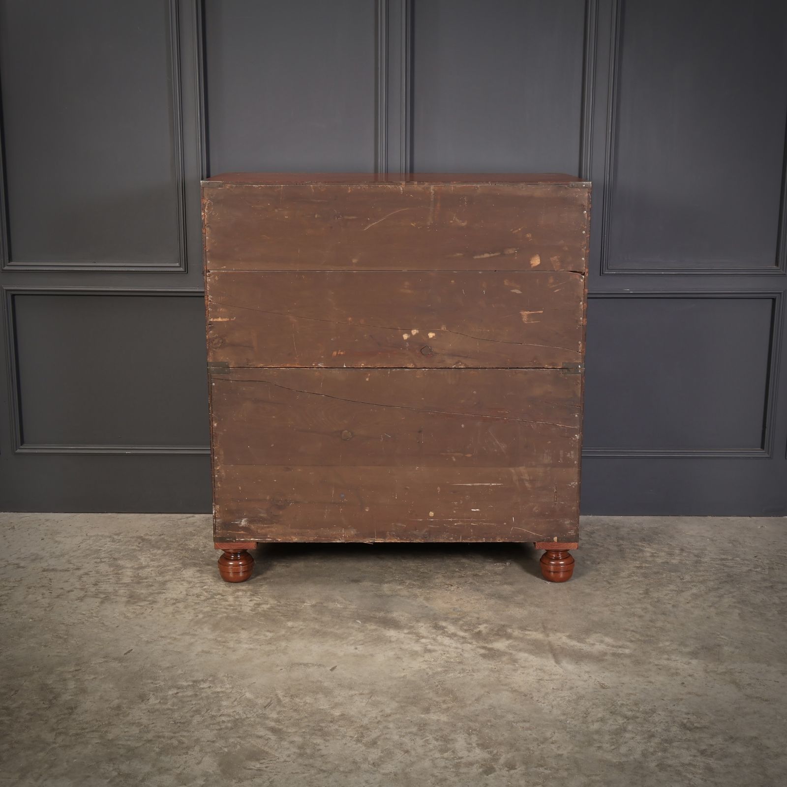 Genuine Victorian Teak Military Secretaire Chest photo vinterior