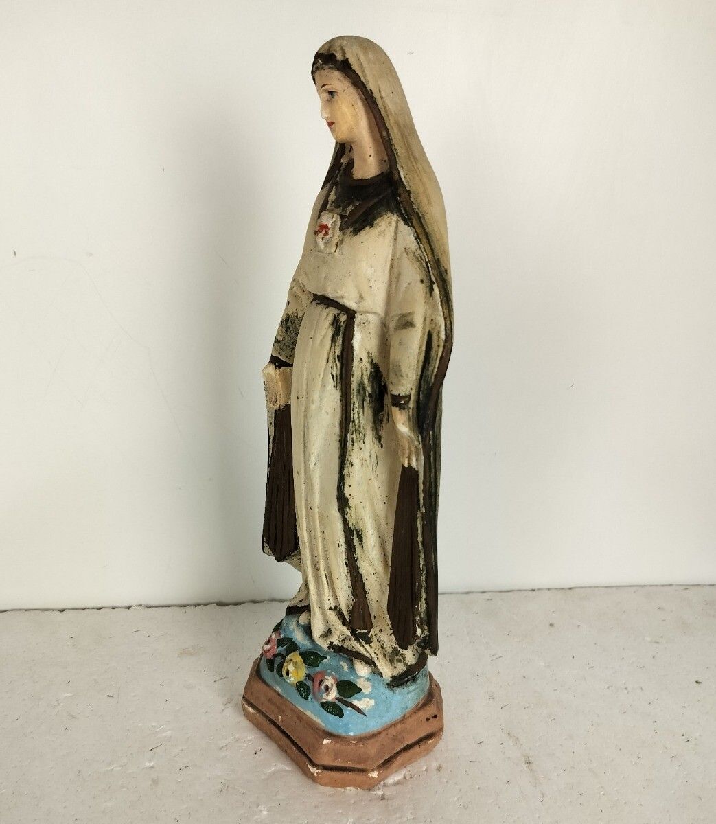 Statue Plaster Antique Notre Dame Pellevoisin Antique France Extremely Rare Coll photo Art