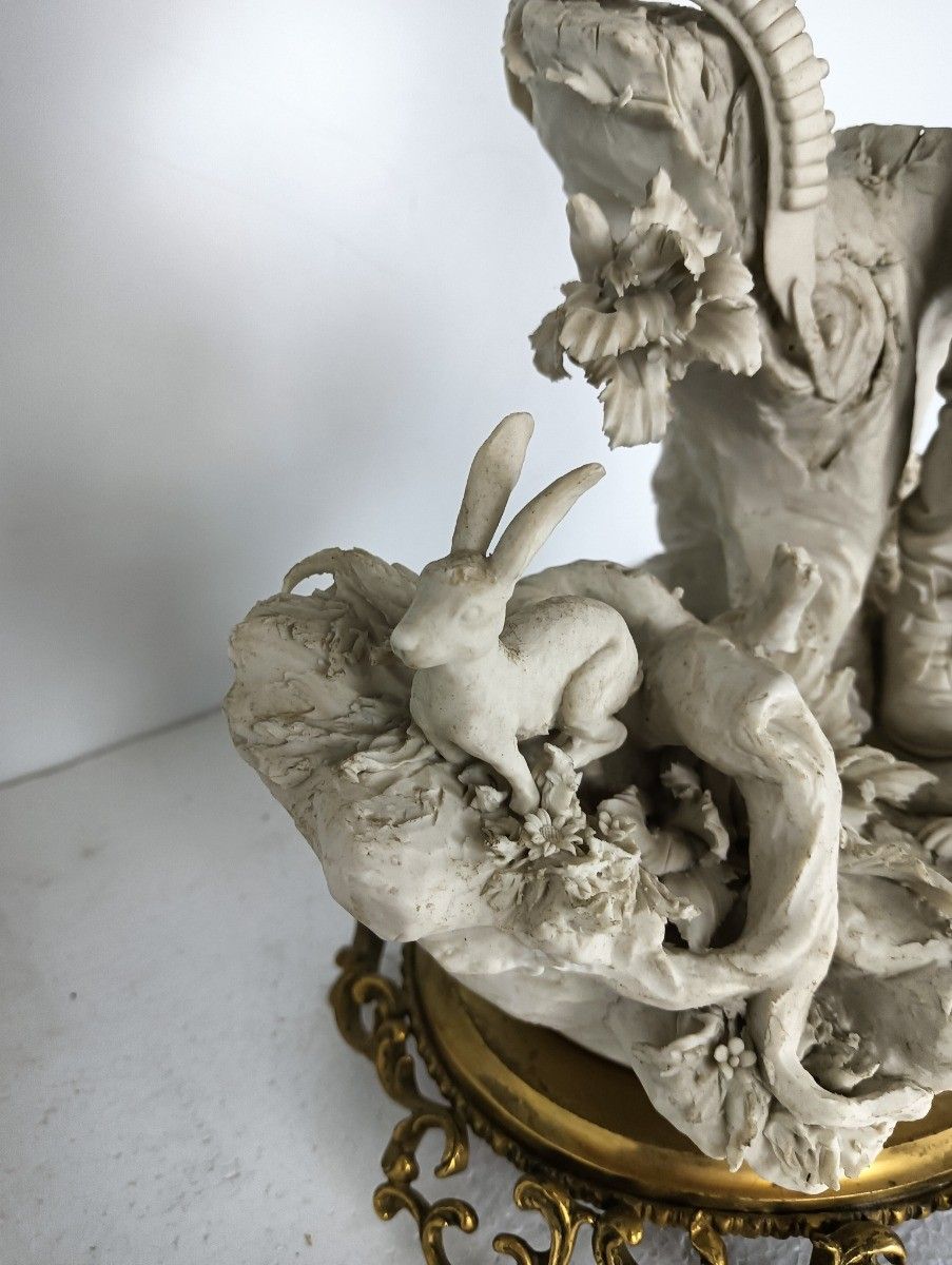 Large Group Figurine Porcelain White Hunt Italy Capodimonte Sandro Maggioni Vint photo furniture