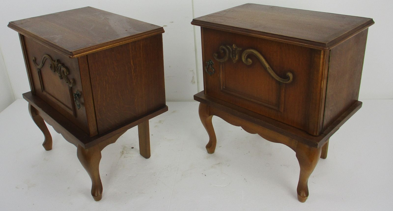 Pair Couple Vintage Nightstands End Tables Dresser 50s Vanity Cabinets Louis XVI photo vintage