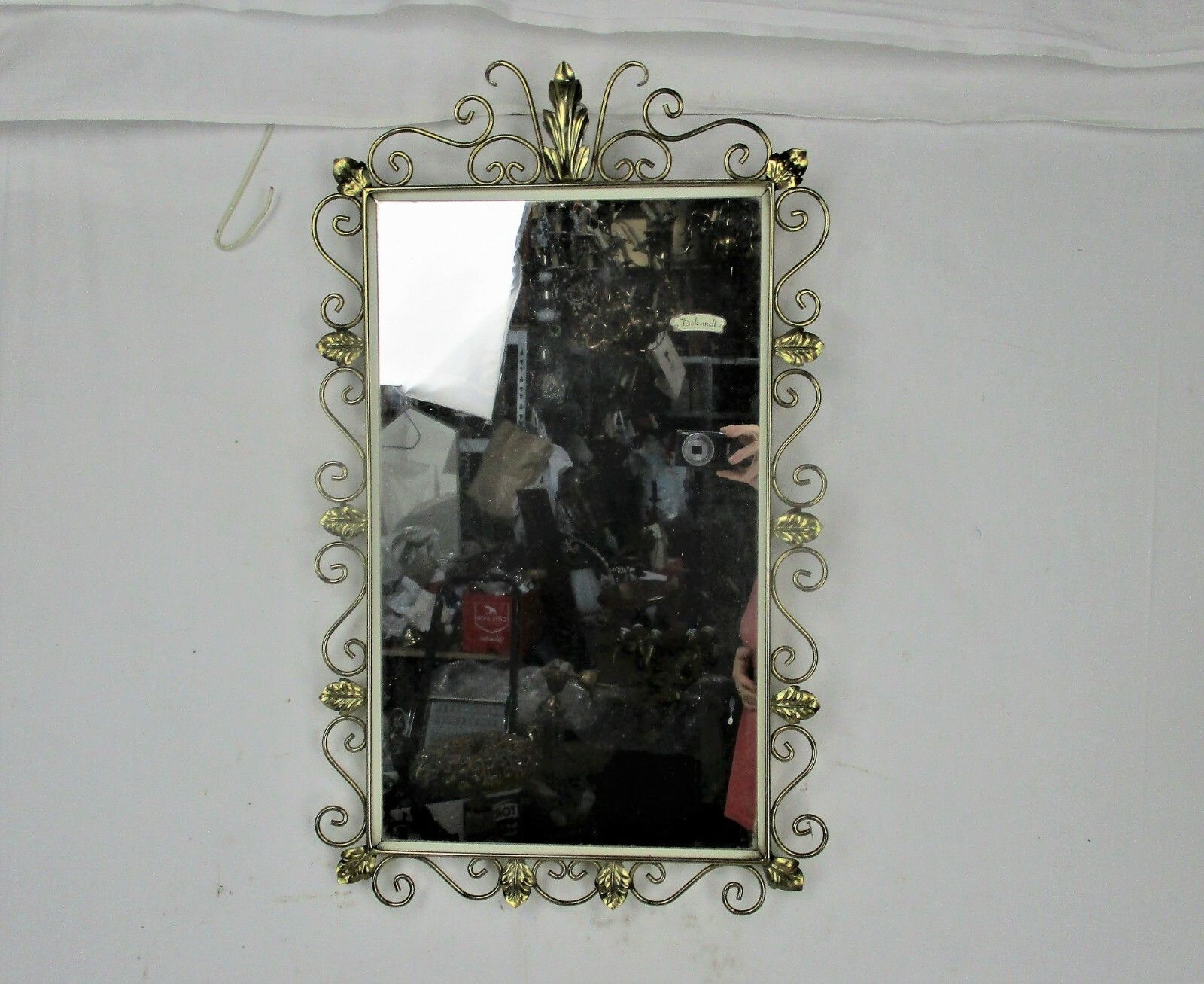 Maison Deknudt Demi Lune Console Top Brass Ornate Mirror Hollywood Regency Set photo furniture