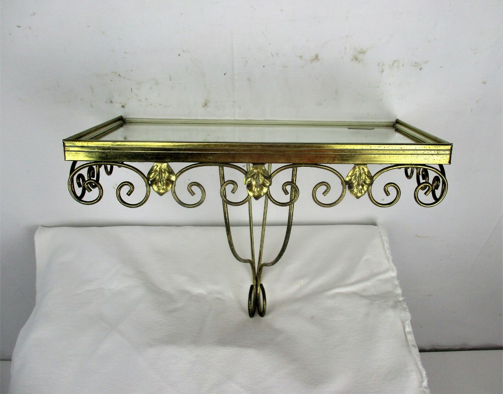 Maison Deknudt Demi Lune Console Top Brass Ornate Mirror Hollywood Regency Set photo Home Decor
