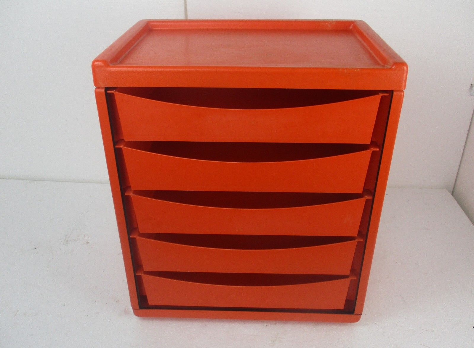 Vintage Hard Plastic Space Age Chest Of Drawers Storage Unit Meurop Emont Htf photo furniture