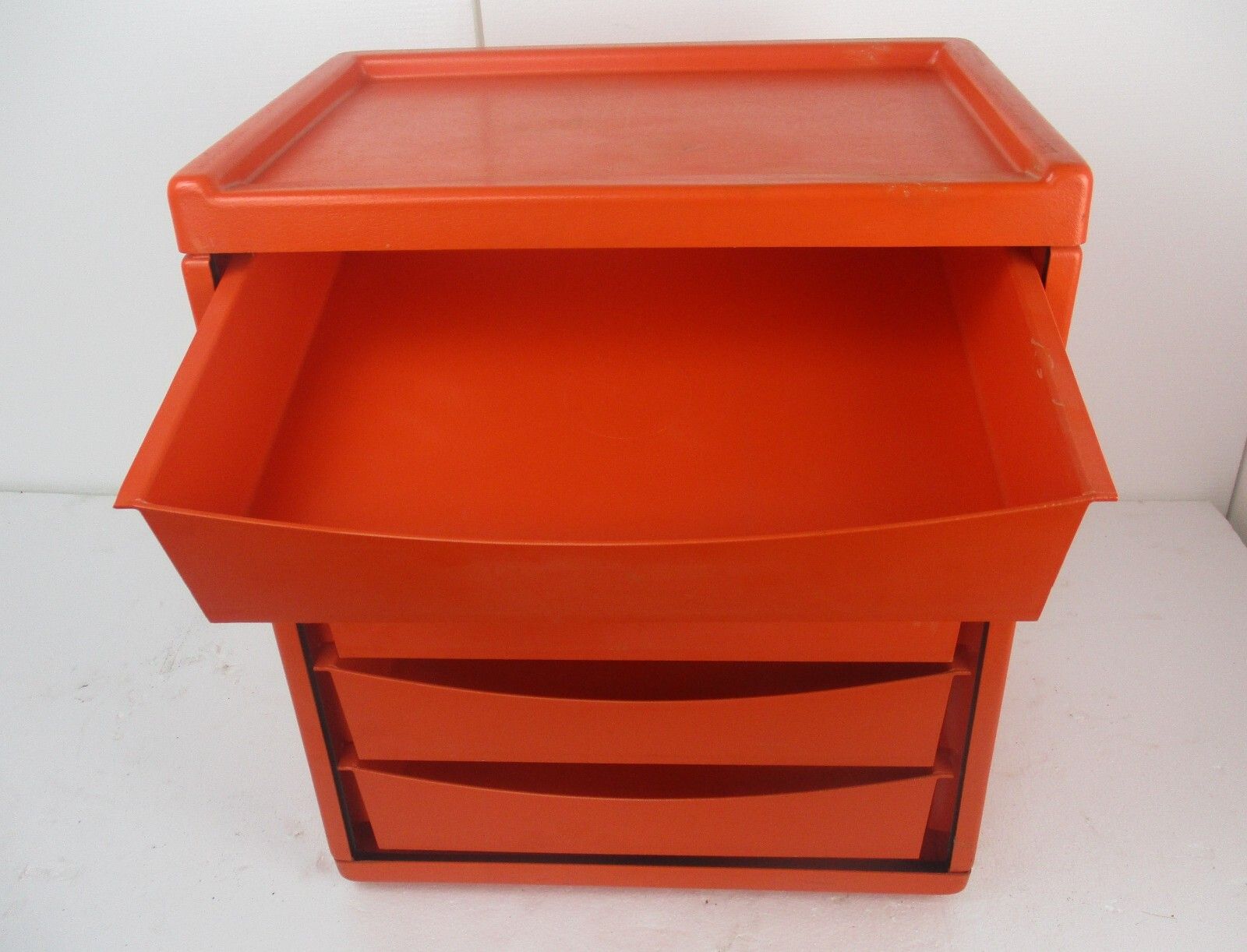 Vintage Hard Plastic Space Age Chest Of Drawers Storage Unit Meurop Emont Htf photo vintage