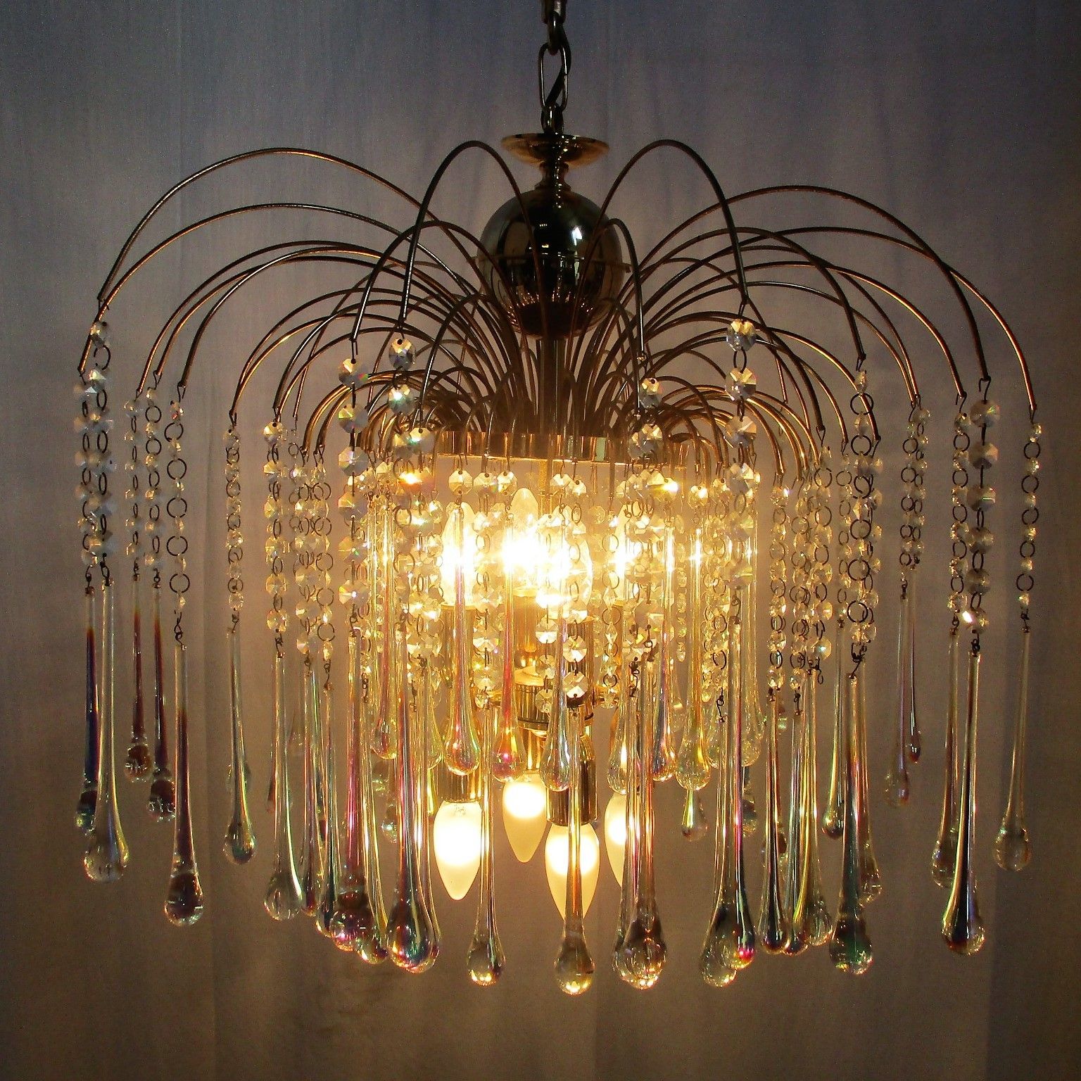 Wedding Chandelier Teardrop Beaded 8 Lights Crystal Prisms Murano Glass Romantic photo furniture